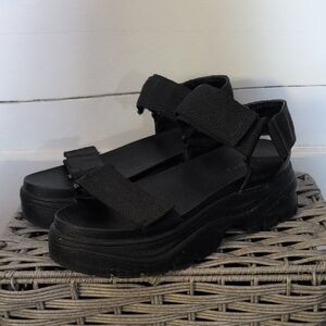 Chunky Black Platform Sandals